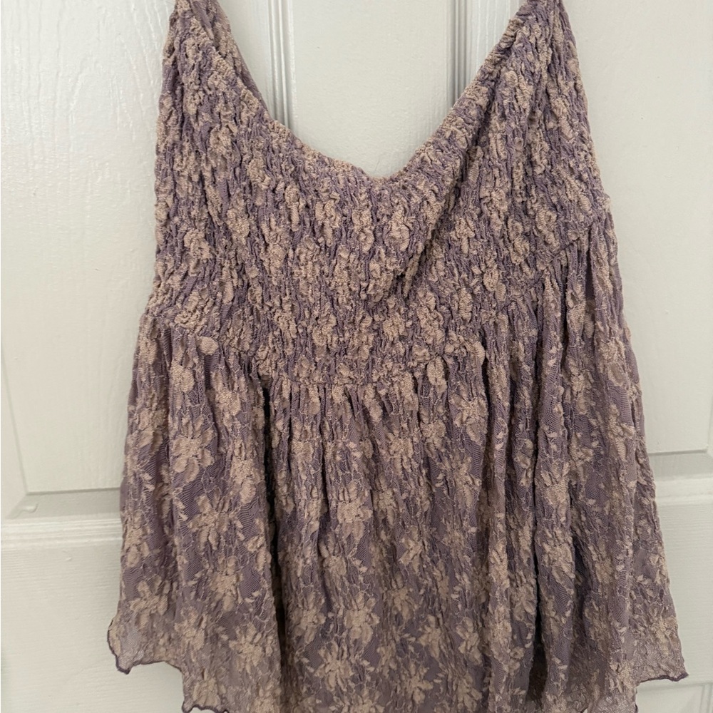 Free People Tube Top/Skirt (convertible) Lavender Textured Sleeveless Top